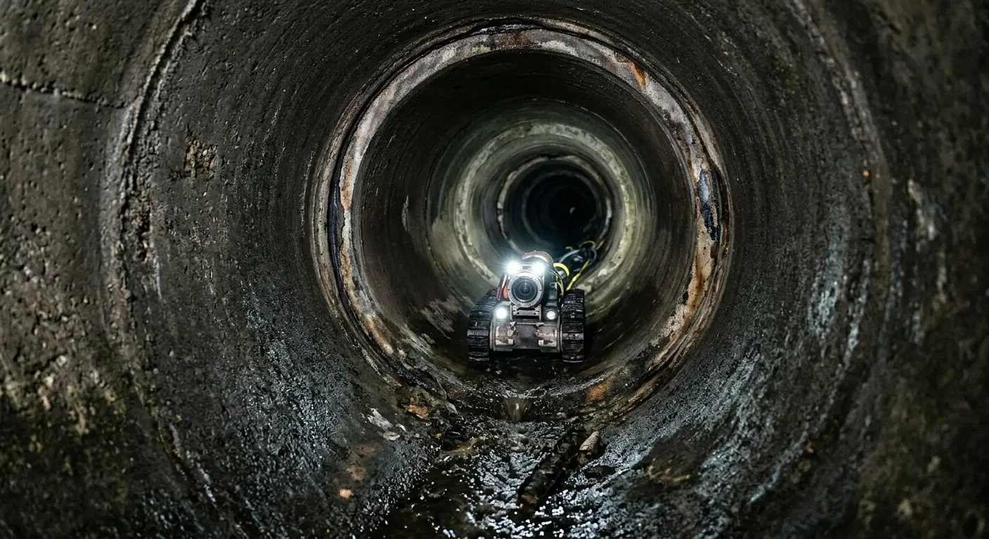 Robotic sewer camera inspecting pipe interior for Sewer Line Repair in Gloucester